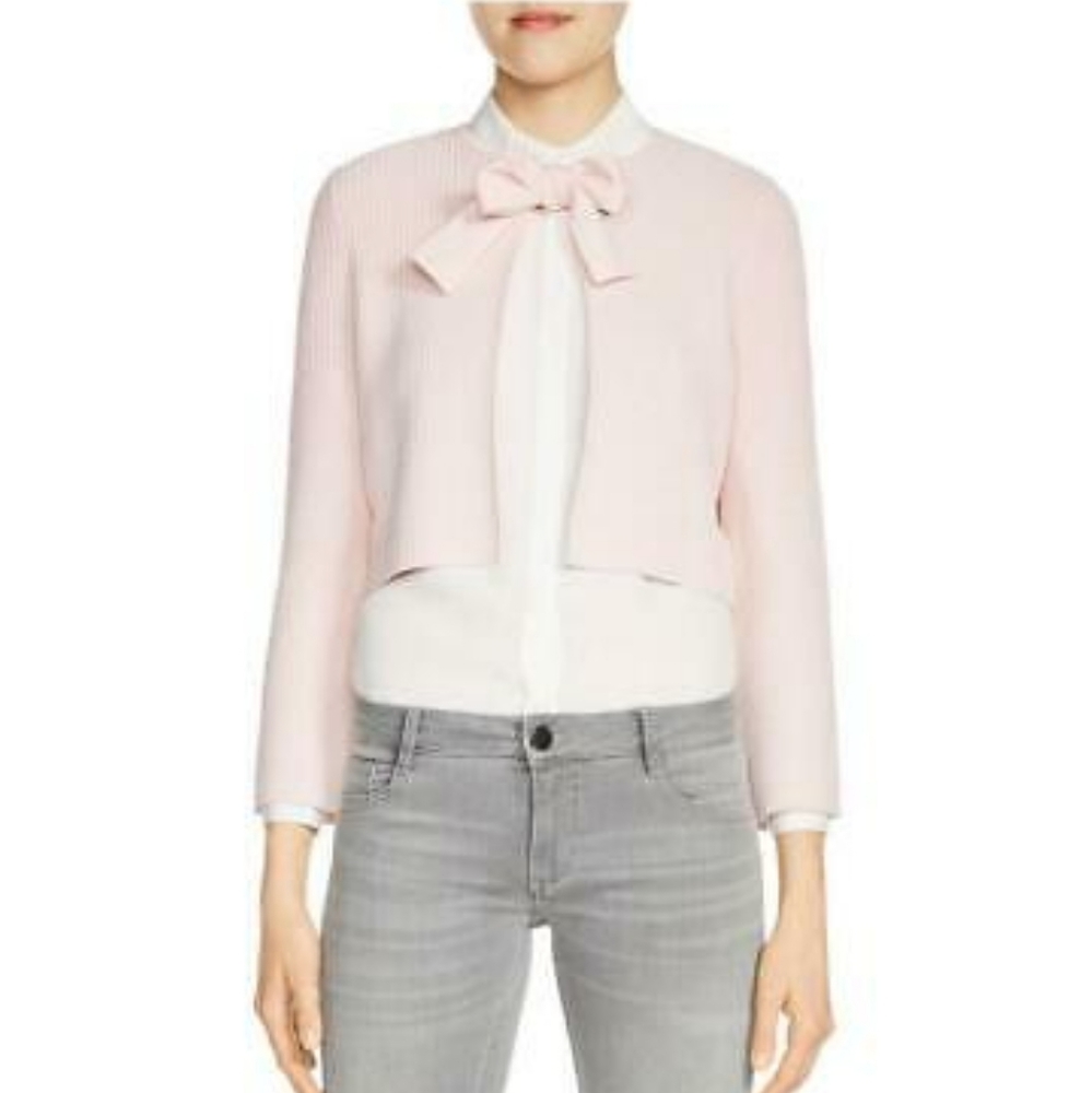 NWT Maje maroc cropped pink cardigan size S